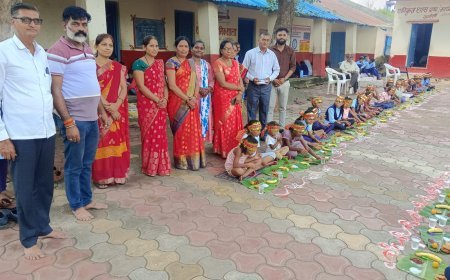 नेपानगर में नवरात्र के अवसर पर 802 कन्याओं का किया गया भव्य कन्या भोज