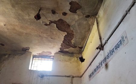 पलस्तर गिरता स्कूल, खतरे में मासूमों की जान: सहसपुर लोहारा के बड़ौदा खुर्द प्राथमिक विद्यालय की हालत जर्जर