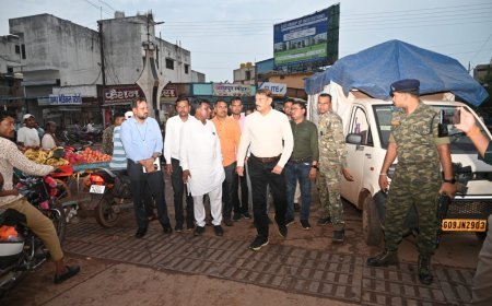 कलेक्टर ने नवीन बाजार से कर्मा माता चौक का किया निरीक्षण, सड़क पर ठेला लगाने वालों पर अब होगी कार्रवाई