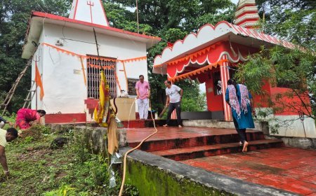 सेवा पखवाड़ा के तहत सुकमा महादेव डोंगरी मंदिर में भाजपा ने चलाया सफाई अभियान