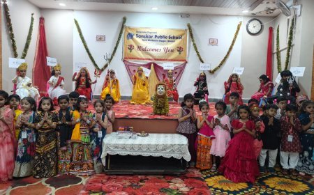 संस्कार विद्यालय में नन्हे-मुन्नों ने गरबा महोत्सव में माँ के नौ रूपों को नमन किया