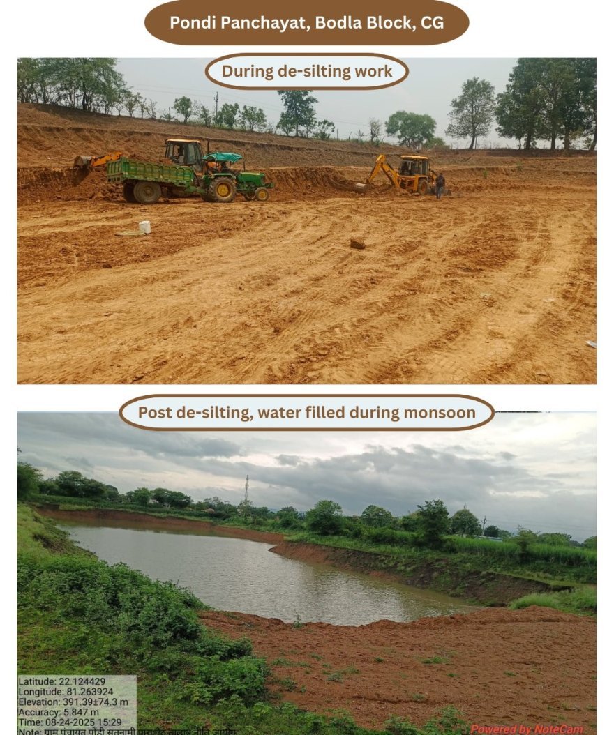 खारा पंचायत में तालाब गहरीकरण कार्य पूरा