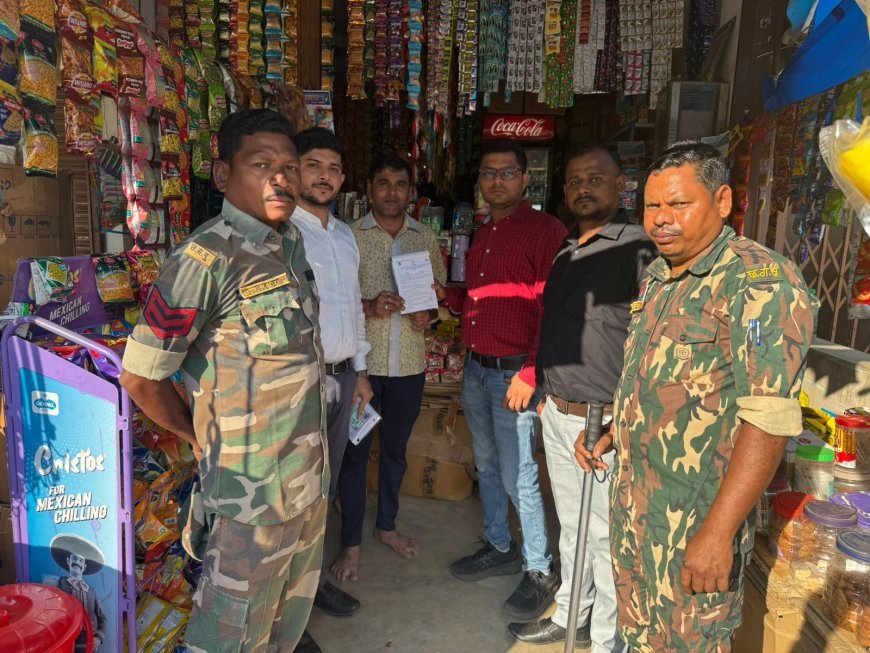 दंतेवाडा बचेली में तंबाकू नियंत्रण अभियान: 13 दुकानों पर चालान, स्वास्थ्य सुरक्षा को मिली मजबूती