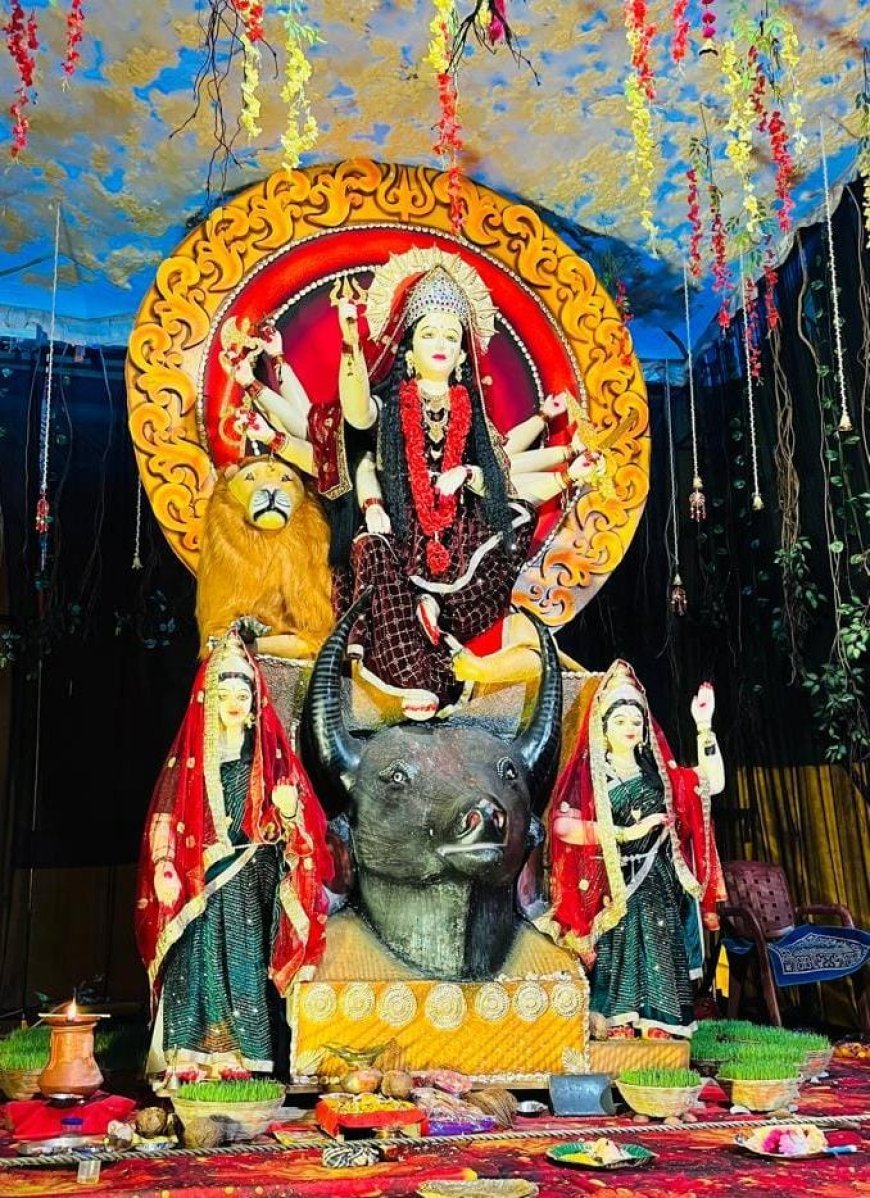 कवर्धा में डरावनी थीम वाली गुफा और 14 फीट दुर्गा प्रतिमा बनी आस्था का केंद्र, श्रद्धालुओं का उमड़ा सैलाब