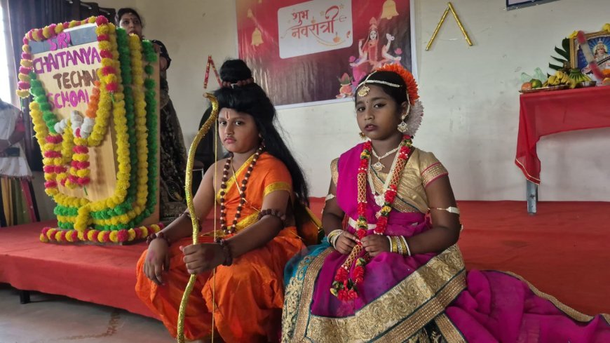 श्री चैतन्य टेक्नो स्कूल, भिलाई में नवरात्रि उत्सव और 'स्कोर परीक्षा' का सफल आयोजन