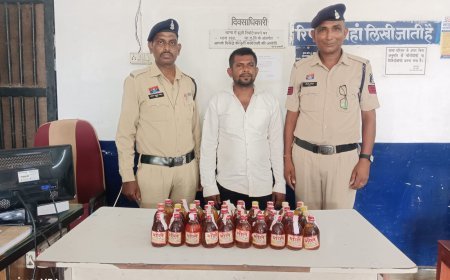 खरोरा पुलिस ने अवैध शराब बिक्री करते युवक को रंगेहाथ पकड़ा, 40 पौवा देशी मदिरा जब्त