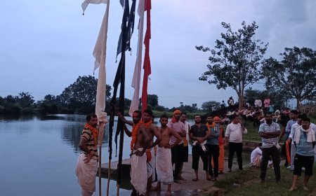 ग्राम मेंढ़की में महानवमी पर माता दुर्गा और जोत ज्वारा का भव्य विसर्जन, विशाल भंडारे में शामिल हुए ग्रामीण