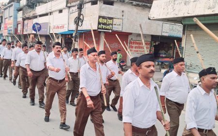 कोरबा में आरएसएस का भव्य पथ संचलन, संगठन, शौर्य और अनुशासन का अद्भुत प्रदर्शन