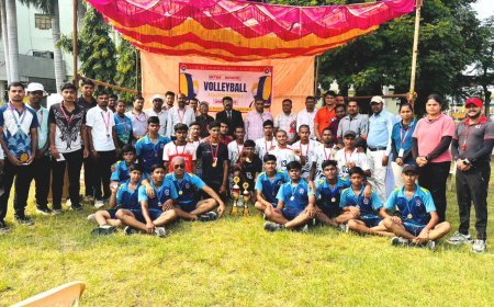 गुरुकुल पब्लिक स्कूल में जिला स्तरीय वॉलीबाल प्रतियोगिता का भव्य समापन, स्वामी आत्मानंद स्कूल खरहट्टा विजेता
