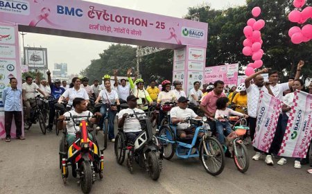 बीएमसी साइक्लोथॉन–25: रायपुर में बालको मेडिकल सेंटर ने किया कैंसर जागरूकता अभियान का आयोजन