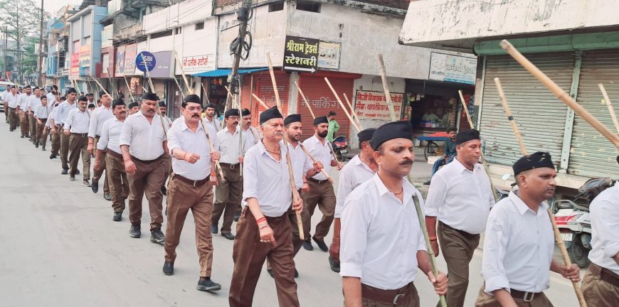 कोरबा में आरएसएस का भव्य पथ संचलन, संगठन, शौर्य और अनुशासन का अद्भुत प्रदर्शन