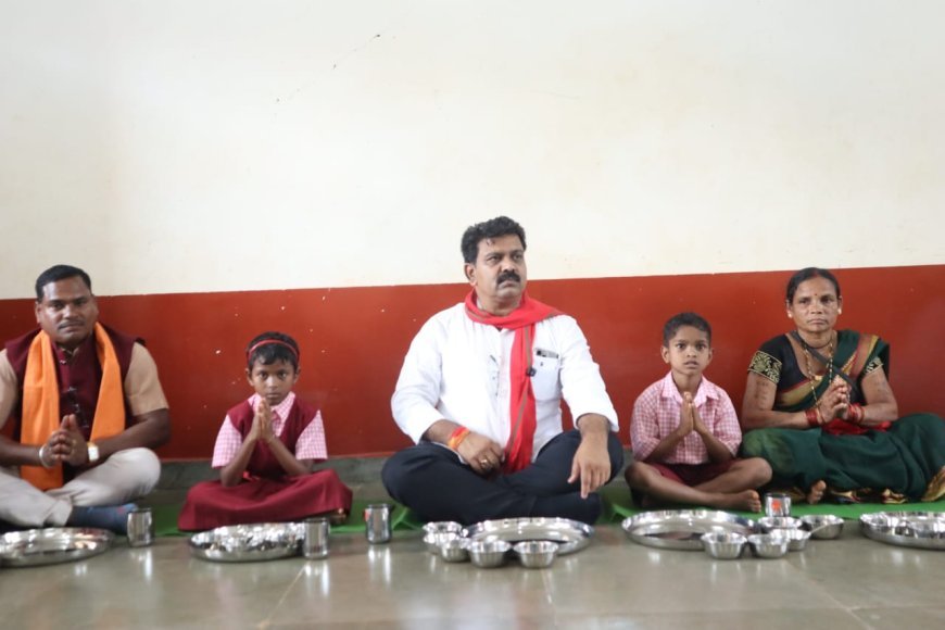 उपमुख्यमंत्री विजय शर्मा ने कच्चापाल रामकृष्ण मिशन आश्रम में बच्चों संग किया भोजन, क्षेत्र की शांति और शिक्षा पर दिया जोर