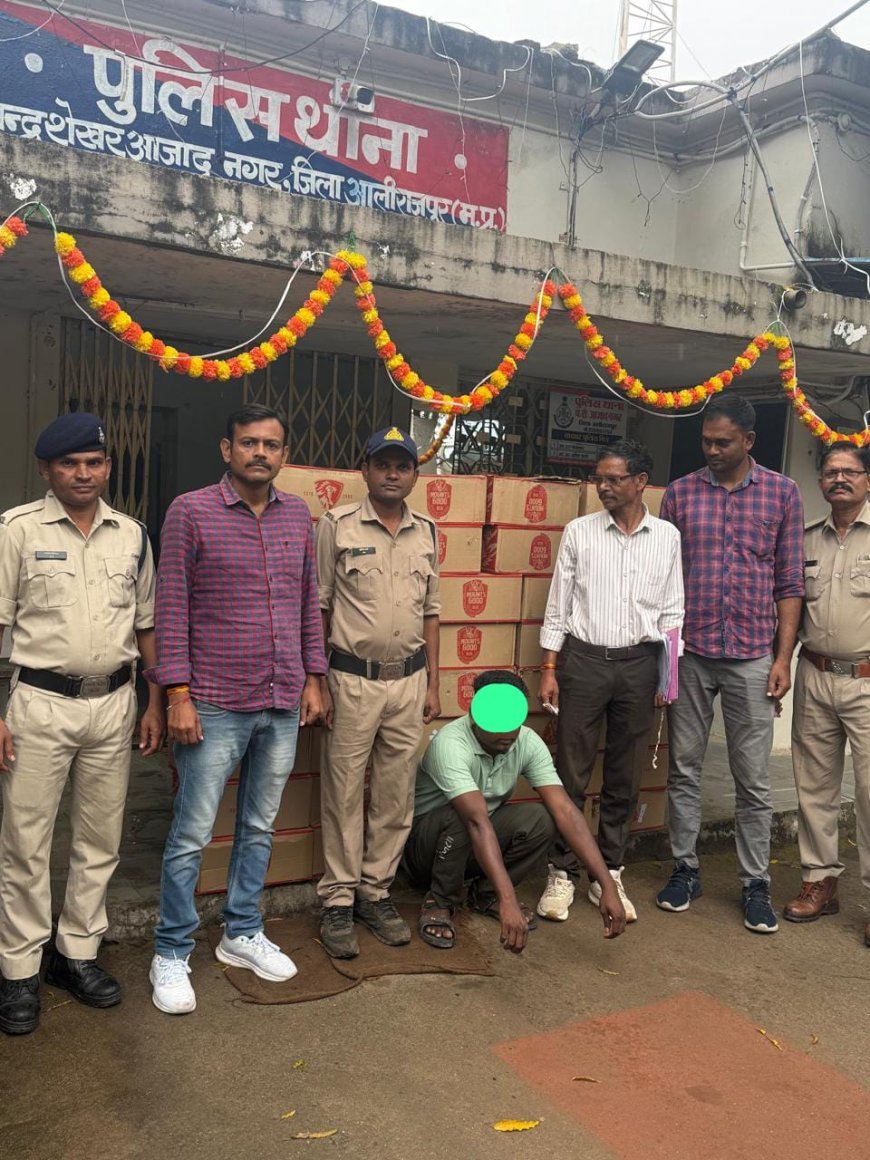अलीराजपुर पुलिस को बड़ी सफलता, आज़ाद नगर में अवैध शराब जप्त—9.38 लाख की बरामदगी