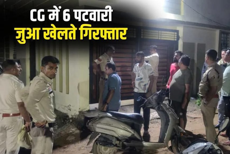 जांजगीर में जुआ फड़ पर छापा, पटवारी संघ के कार्यकारी प्रदेशाध्यक्ष सहित 8 जुआरी गिरफ्तार