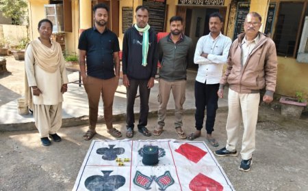 जामगांव में खुडखुडिया जुआ का भंडाफोड़, चार आरोपी गिरफ्तार