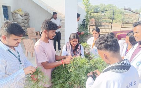 कृषि विद्यार्थियों ने बानगर में अजोला, गेंदा पिंचिंग और मोरिंगा मूल्य–वर्धन प्रशिक्षण दिया