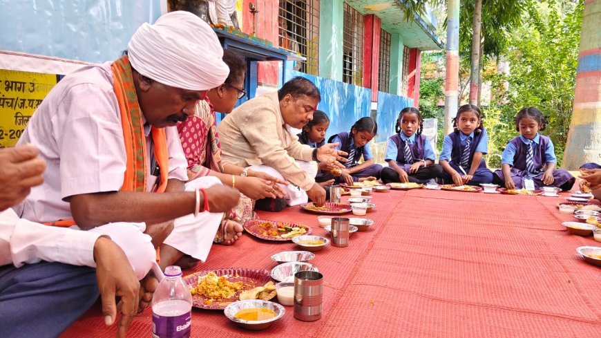 मंत्री केदार कश्यप ने जन्मदिन मनाया बच्चों के साथ — मड़ानार स्कूल में ‘नेवता भोज’ कर बढ़ाया अपनापन
