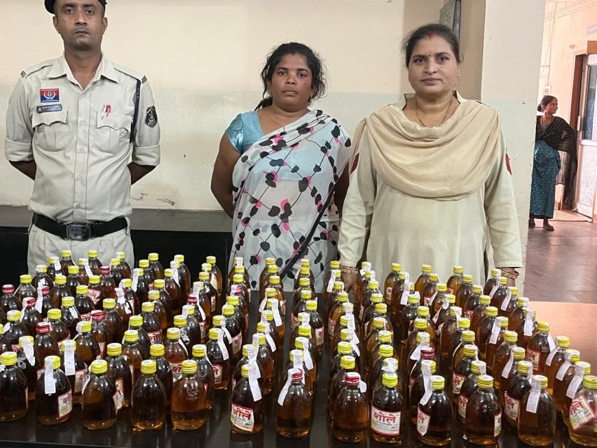 उरला पुलिस की बड़ी कार्रवाई: महिला गिरफ्तार, 150 पौवा अवैध देशी शराब जप्त