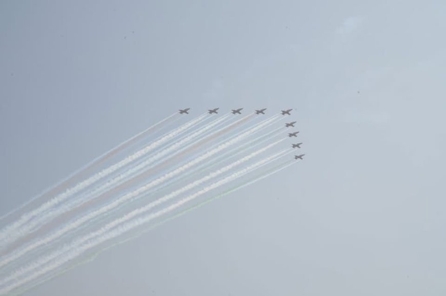 राज्योत्सव पर आसमान में गूंजा ‘जय जोहार’ — सूर्यकिरण टीम के एयर शो ने रचा इतिहास, विधायक पुरंदर मिश्रा बोले “यह छत्तीसगढ़ के गौरव का क्षण”