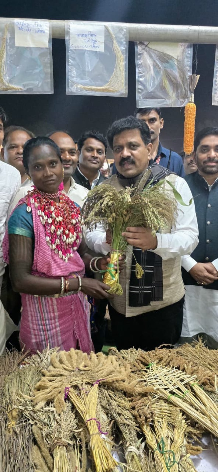 उपमुख्यमंत्री विजय शर्मा ने किया मिलेट्स स्टॉल का अवलोकन, भारत की मिलेट्स क्वीन लहरी बाई बैगा का किया सम्मान