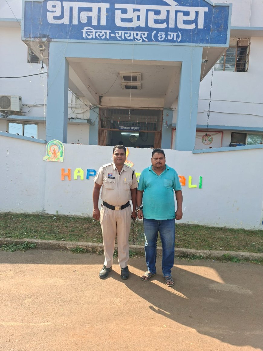 खरोरा पुलिस की बड़ी कार्रवाई: ग्राम मूरा में दो आरोपी अवैध शराब के साथ गिरफ्तार