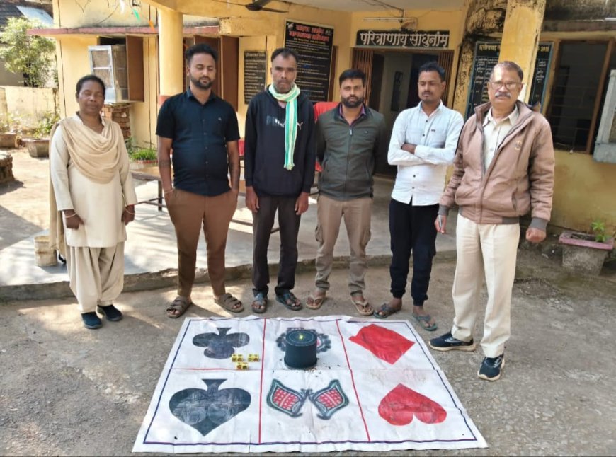 जामगांव में खुडखुडिया जुआ का भंडाफोड़, चार आरोपी गिरफ्तार