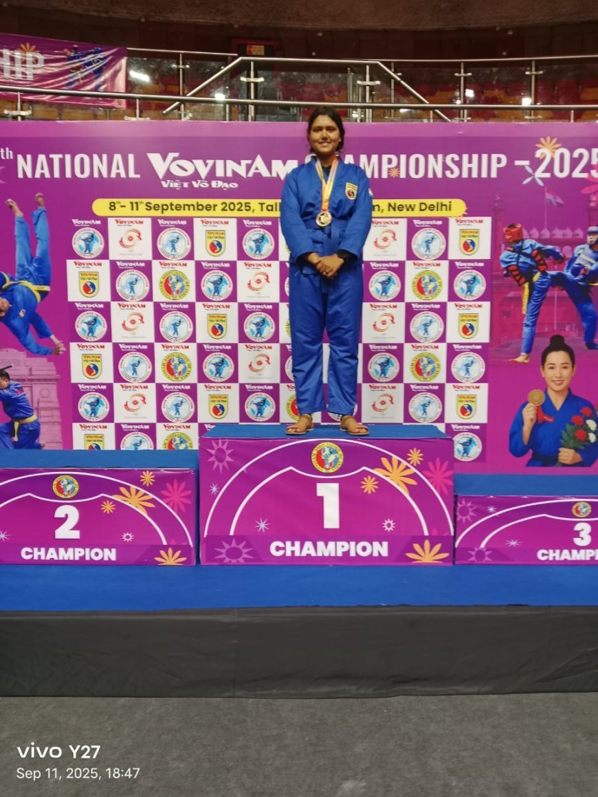 14वीं राष्ट्रीय वोविनाम चैंपियनशिप में मेघा माहेश्वरी ने जीता स्वर्ण पदक, अर्जुन्दा में खुशी की लहर