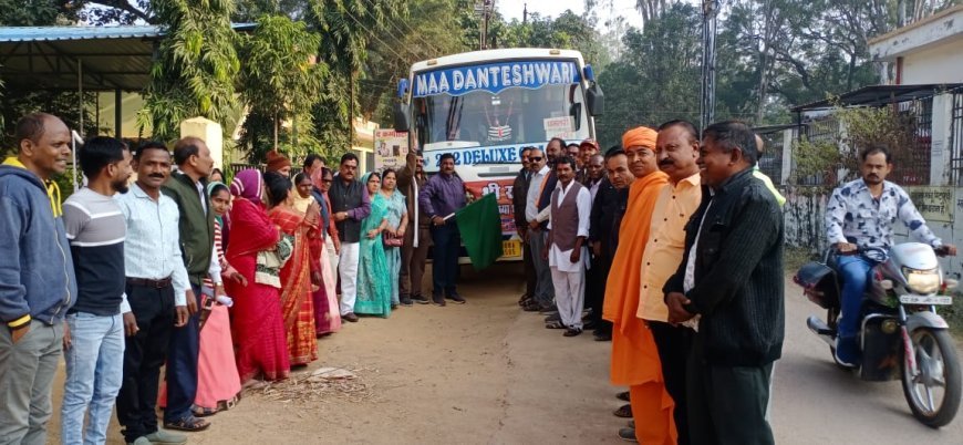 रामलला दर्शन के लिए श्रद्धालुओं का जत्था नगरी से रवाना