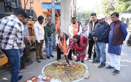 उत्तर विधानसभा में विकास की नई रफ़्तार: विधायक पुरंदर मिश्रा ने किया 2.90 करोड़ की BT रोड का भूमिपूजन