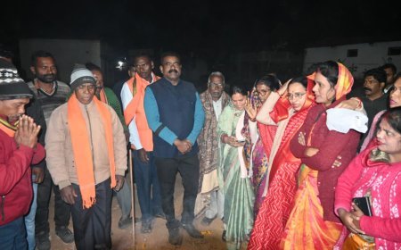 विधायक नीलकंठ टेकाम के करकमलों से लंजोड़ा में महतारी सदन निर्माण का भूमिपूजन