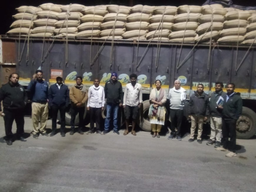 चिल्पी चेकपोस्ट पर बड़ी कार्रवाई: ट्रक से 336 क्विंटल अवैध धान जब्त, बोड़ला में एक दिन में 452 क्विंटल बरामद