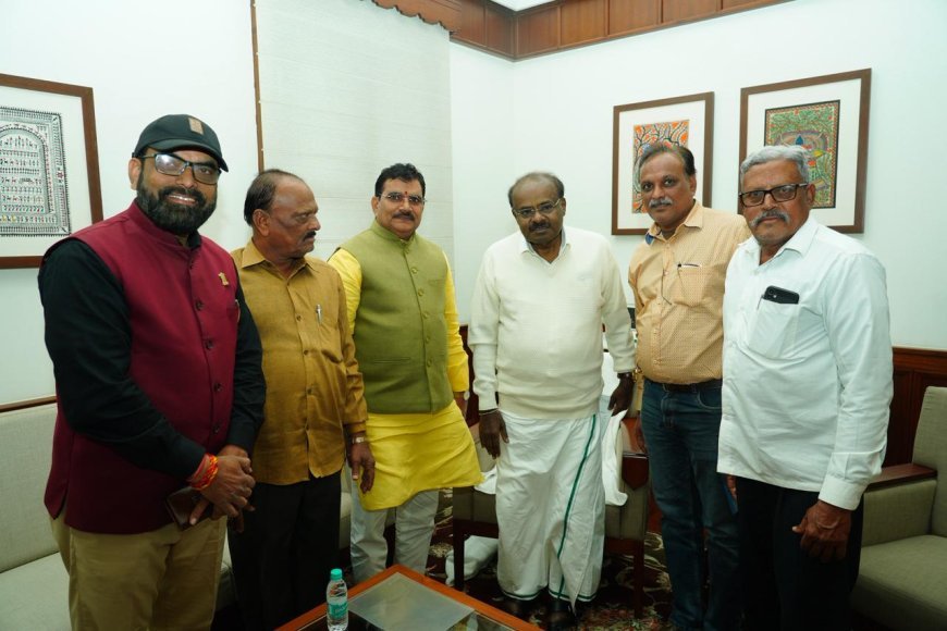 नेपानगर की वन एवं स्टेट एरिया भूमि को राजस्व में परिवर्तित करने की मांग, केंद्रीय उद्योग मंत्री से मिला प्रतिनिधिमंडल