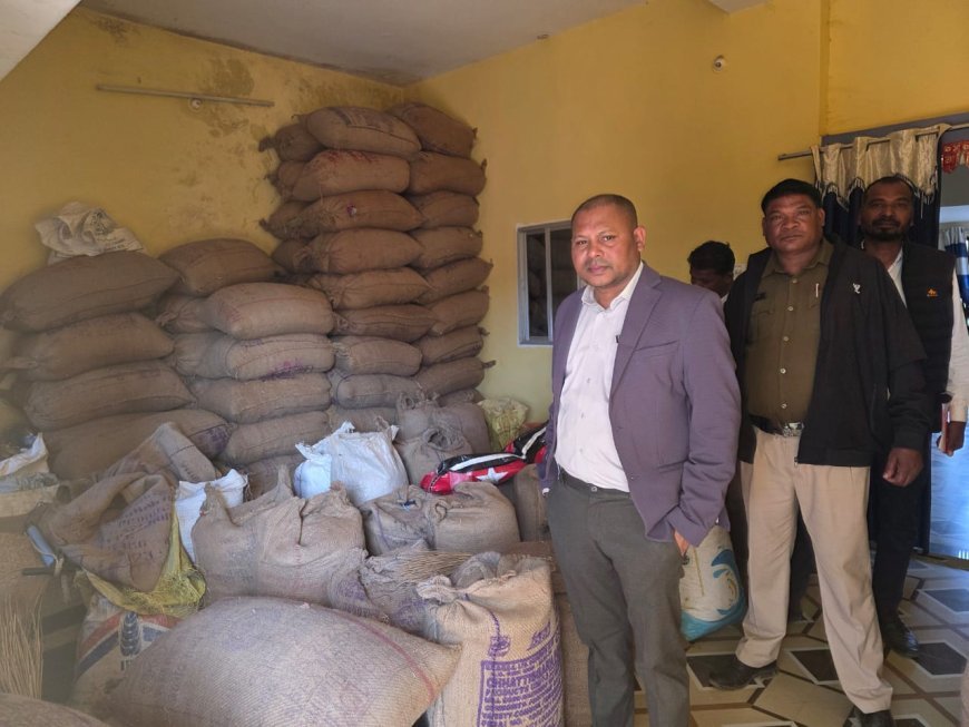 कोरबा में अवैध धान भंडारण पर बड़ी कार्रवाई, 238 बोरियों में 95.20 क्विंटल धान जब्त