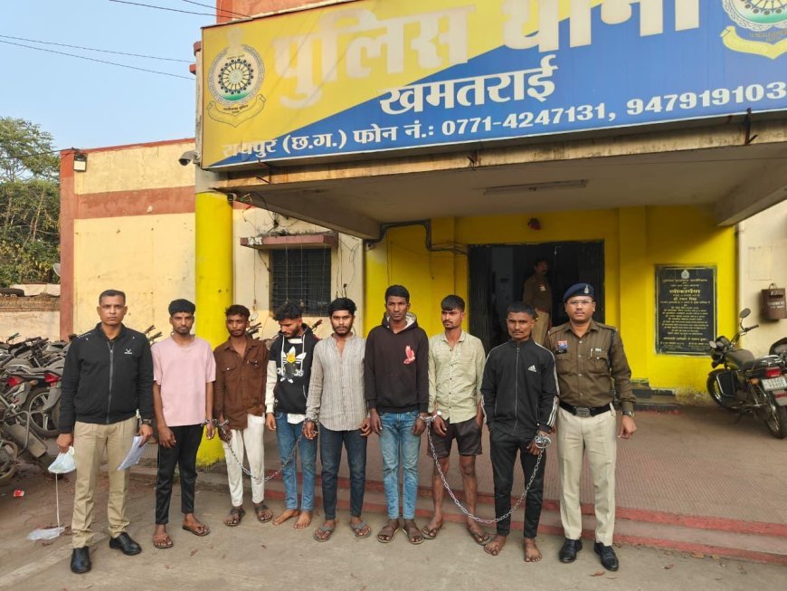 ट्रांसपोर्ट नगर रावांभाठा में टायर दुकान संचालक पर धारदार हथियार से हमला, 7 आरोपी गिरफ्तार