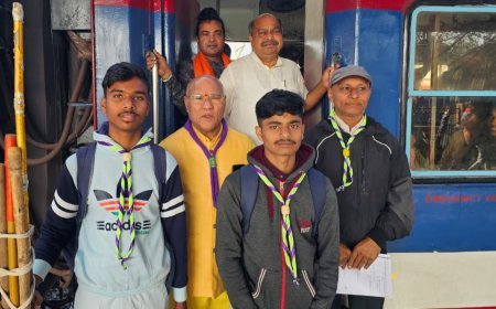 उत्तर विधायक पुरंदर मिश्रा ने हरी झंडी दिखाकर स्काउट–गाइड दल को किया रवाना