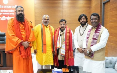 भाजपा राष्ट्रीय कार्यालय में मंत्री गुरु खुशवंत साहेब की नितिन नवीन से शिष्टाचार भेंट, राजा मोरध्वज आरंग महोत्सव–2026 का दिया आमंत्रण