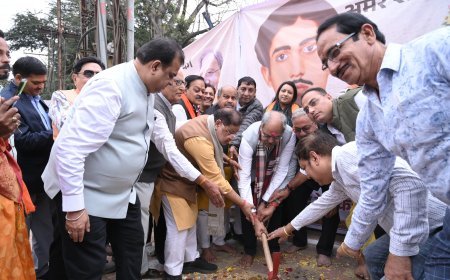 रायपुर उत्तर में शहीदों के सम्मान का नया अध्याय: अमर शहीद हेमू कलाणी चौक सौंदर्यीकरण कार्य का भूमिपूजन