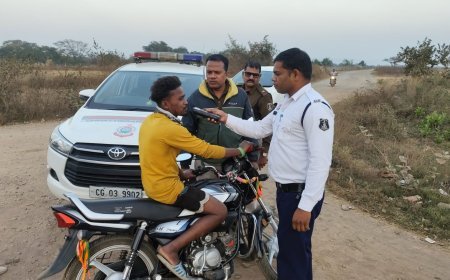 शराब पीकर वाहन चलाने वालों पर रायगढ़ पुलिस का शिकंजा, एक ही दिन में 38 चालकों पर कार्रवाई