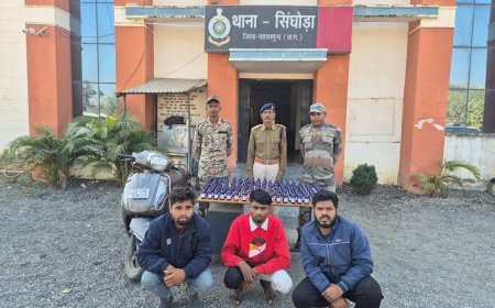 सिघोंडा़ में नशीली कफ सिरप तस्करी का खुलासा, 3 आरोपी गिरफ्तार, 146 बोतल कोडीन जब्त