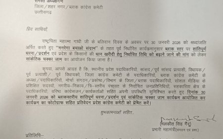 धान खरीदी को लेकर कांग्रेस का बड़ा आंदोलन, 30 जनवरी को बलरामपुर में सांकेतिक चक्का जाम