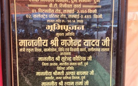 दुर्ग में लोक निर्माण विभाग की बीटी एवं सीसी सड़कों का लोकार्पण, 90 लाख की लागत से बनी ढाई किलोमीटर सड़क