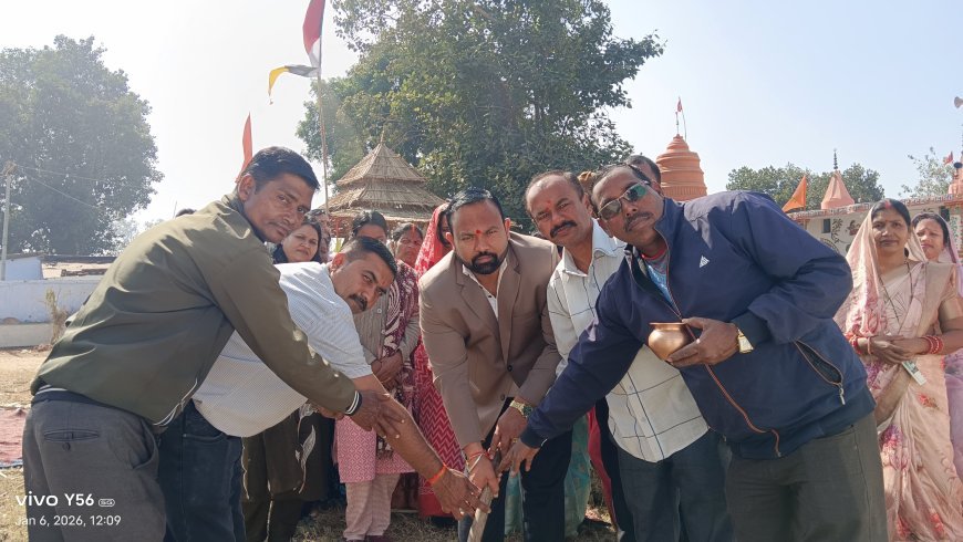 बांकीमोंगरा शिव मंदिर प्रांगण में श्रद्धालुओं की सुविधा हेतु शेड निर्माण का भूमिपूजन