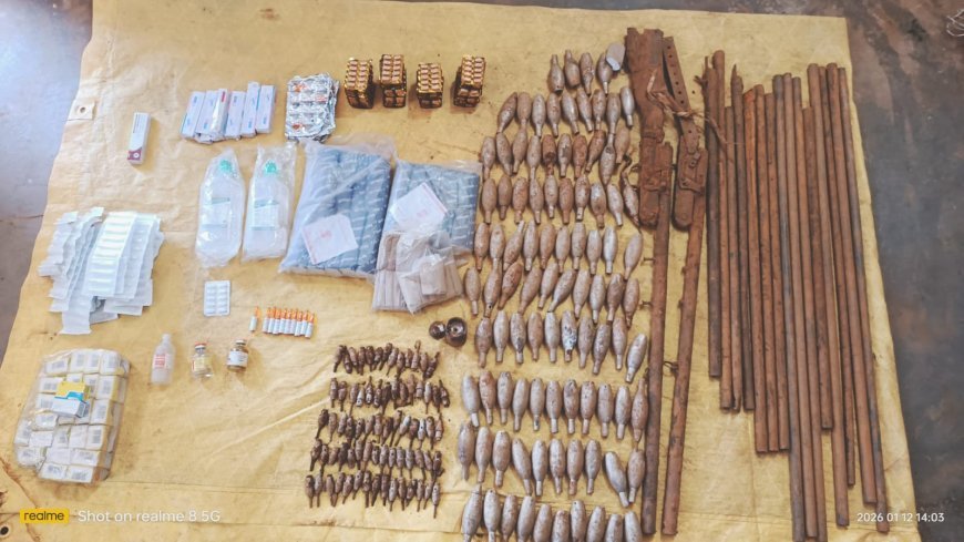 नारायणपुर में पुलिस को बड़ी सफलता, नक्सलियों का हथियार-विस्फोटक डंप बरामद