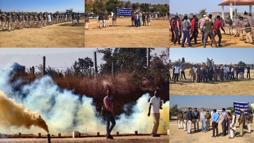 कानून-व्यवस्था को लेकर पुलिस पूरी तरह मुस्तैद, मनेंद्रगढ़ में हुआ भव्य ‘बलवा ड्रिल’ अभ्यास