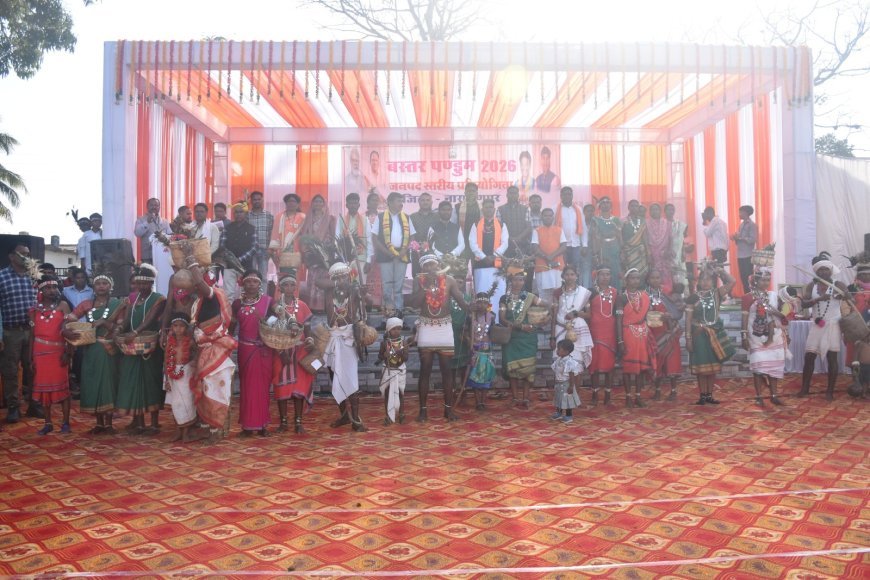 बस्तर पंडुम 2026 के रंग में रंगा विकासखंड नारायणपुर, बेनूर में दिखी आदिवासी कला और परंपरा की भव्य झलक