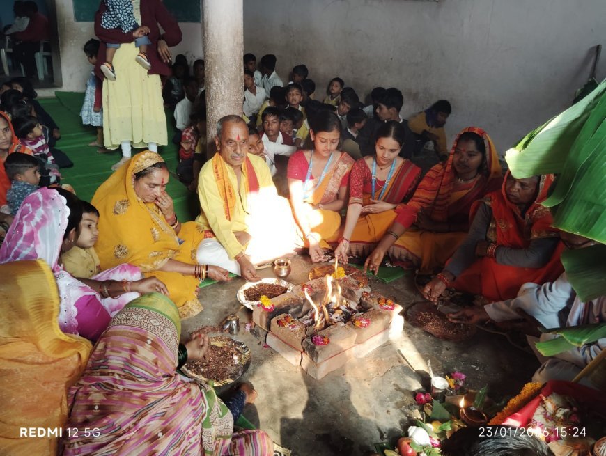 सरस्वती शिशु मंदिर, गाजनड़ोह में बसंत पंचमी पर्व हर्षोल्लास के साथ मनाया गया