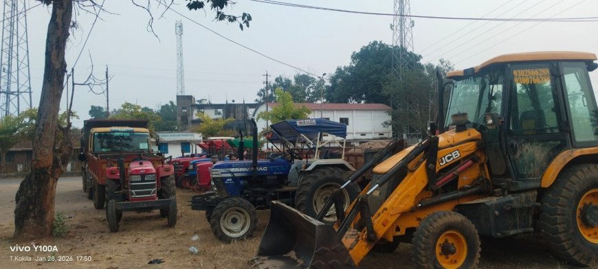 दंतेवाड़ा में अवैध रेत उत्खनन पर खनिज विभाग की बड़ी कार्रवाई, हाईवा व JCB सहित कई वाहन जप्त