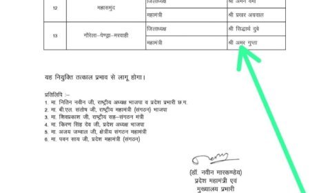 मरवाही के युवा पार्षद अमर गुप्ता बने भाजपा युवा मोर्चा जिला महामंत्री, युवाओं में उत्साह