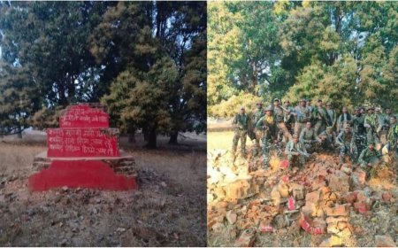 सुकमा में नक्सल प्रतीकों पर बड़ा प्रहार, एट्टापारा में नक्सली स्मारक ध्वस्त