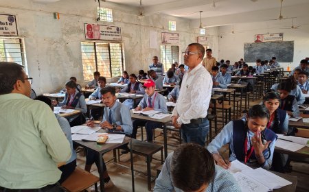 हायर सेकेंडरी परीक्षा 2026 के पहले दिन उड़नदस्ता दल का औचक निरीक्षण, सभी केंद्रों पर शांतिपूर्ण रही परीक्षा